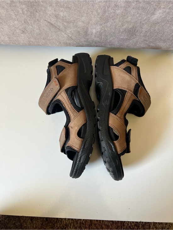 Ecco Tan and Black Adjustable Leather Sport Sandals main image 7
